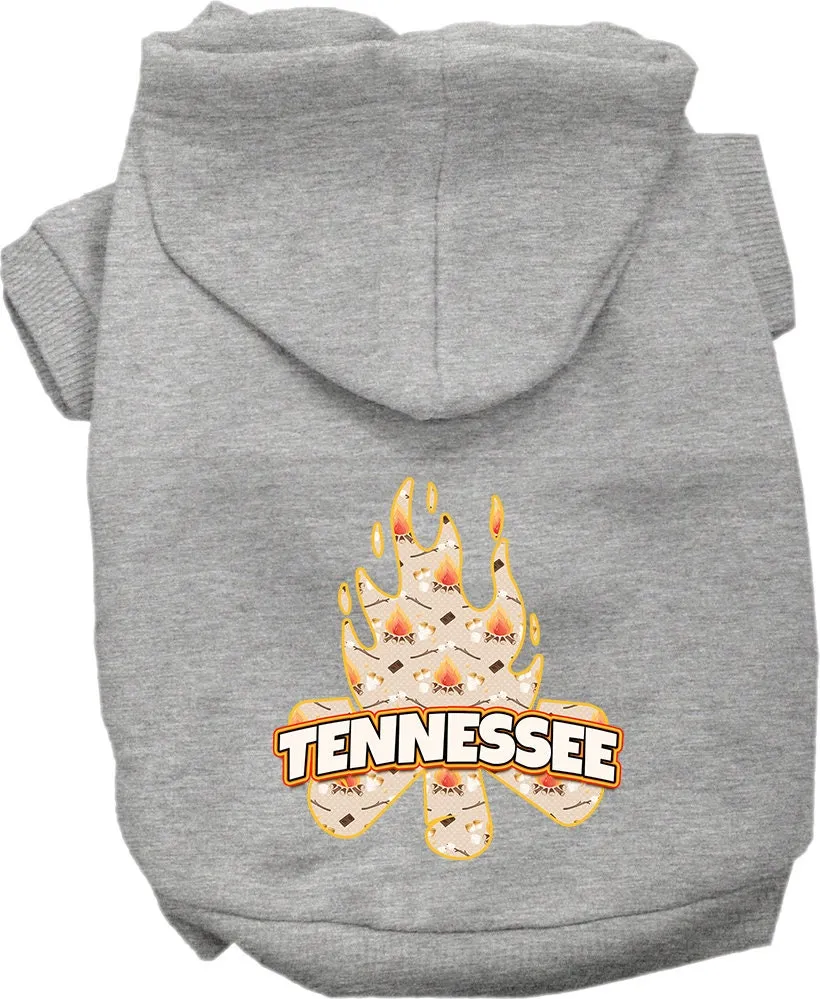 Pet Dog & Cat Screen Printed Hoodie for Medium to Large Pets (Sizes 2XL-6XL), "Tennessee Around The Campfire"