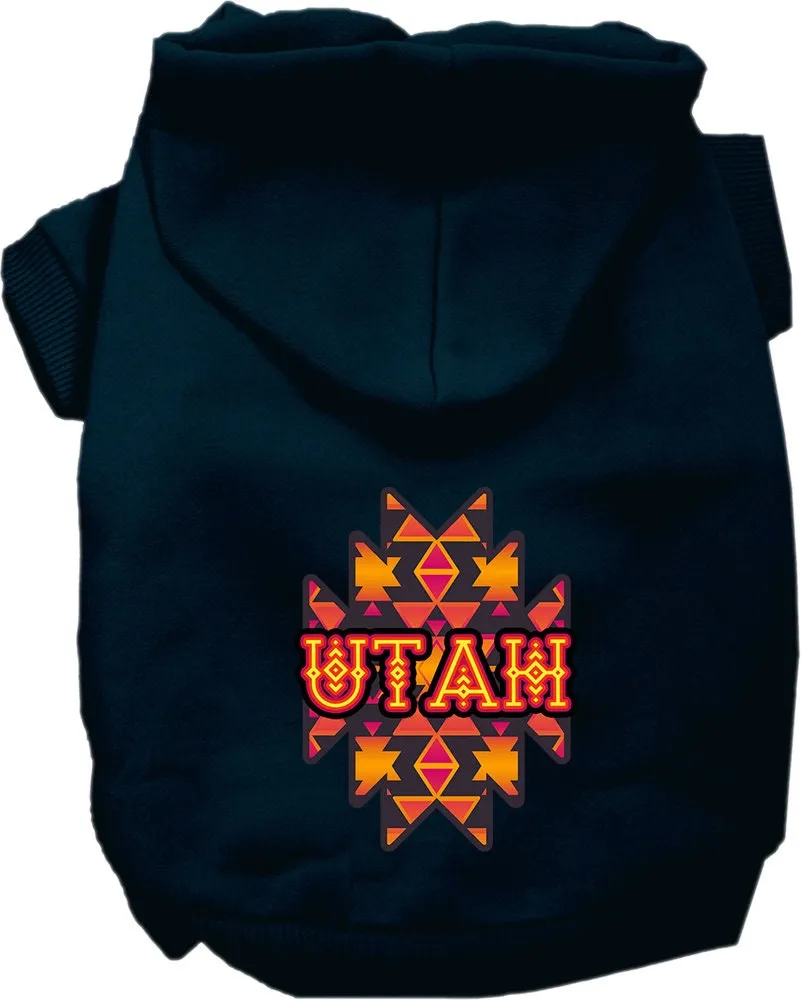 Pet Dog & Cat Screen Printed Hoodie for Medium to Large Pets (Sizes 2XL-6XL), "Utah Navajo Tribal"