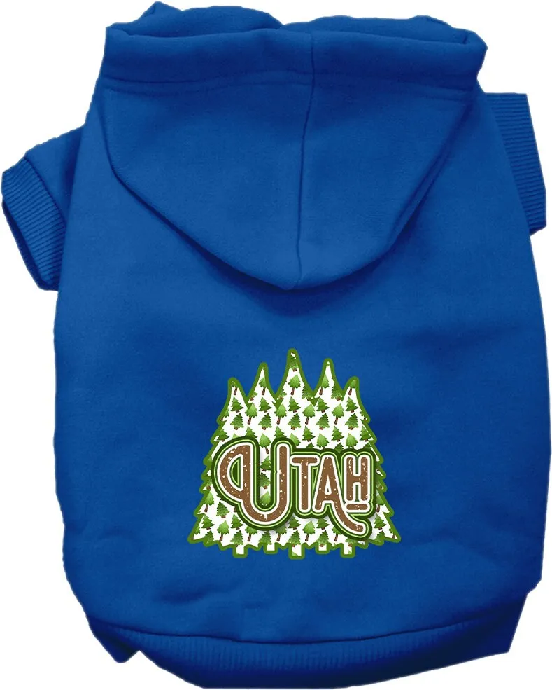 Pet Dog & Cat Screen Printed Hoodie for Medium to Large Pets (Sizes 2XL-6XL), "Utah Woodland Trees"