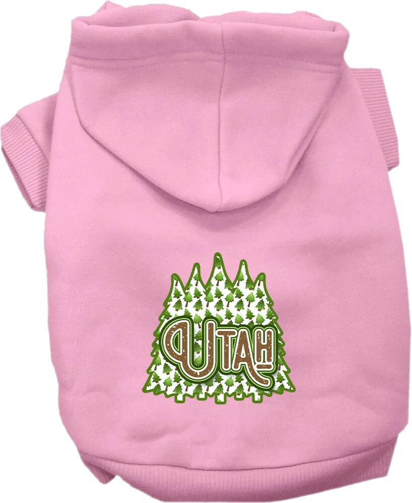 Pet Dog & Cat Screen Printed Hoodie for Medium to Large Pets (Sizes 2XL-6XL), "Utah Woodland Trees"