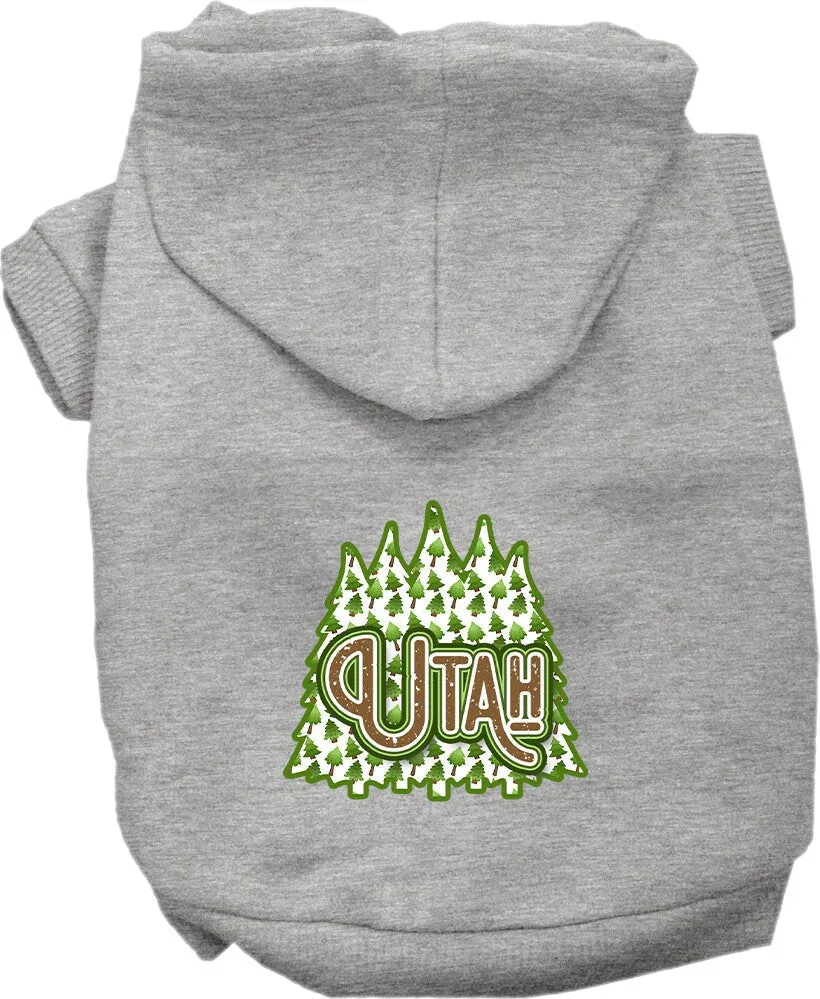 Pet Dog & Cat Screen Printed Hoodie for Medium to Large Pets (Sizes 2XL-6XL), "Utah Woodland Trees"