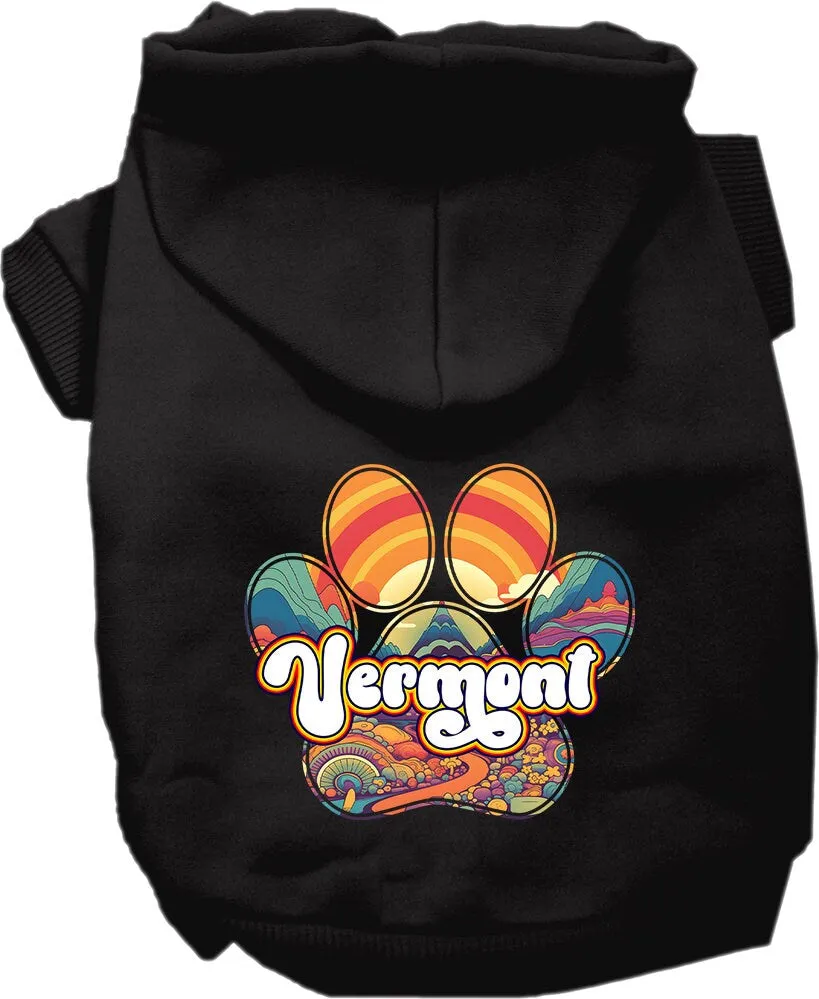 Pet Dog & Cat Screen Printed Hoodie for Medium to Large Pets (Sizes 2XL-6XL), "Vermont Groovy Summit"