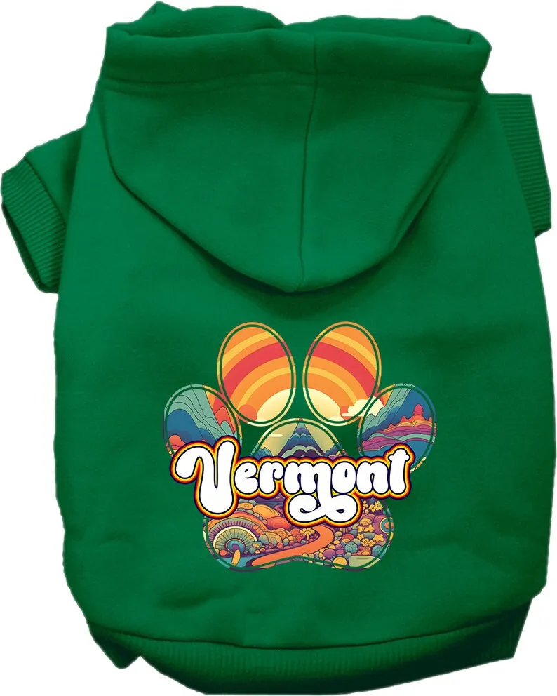 Pet Dog & Cat Screen Printed Hoodie for Medium to Large Pets (Sizes 2XL-6XL), "Vermont Groovy Summit"