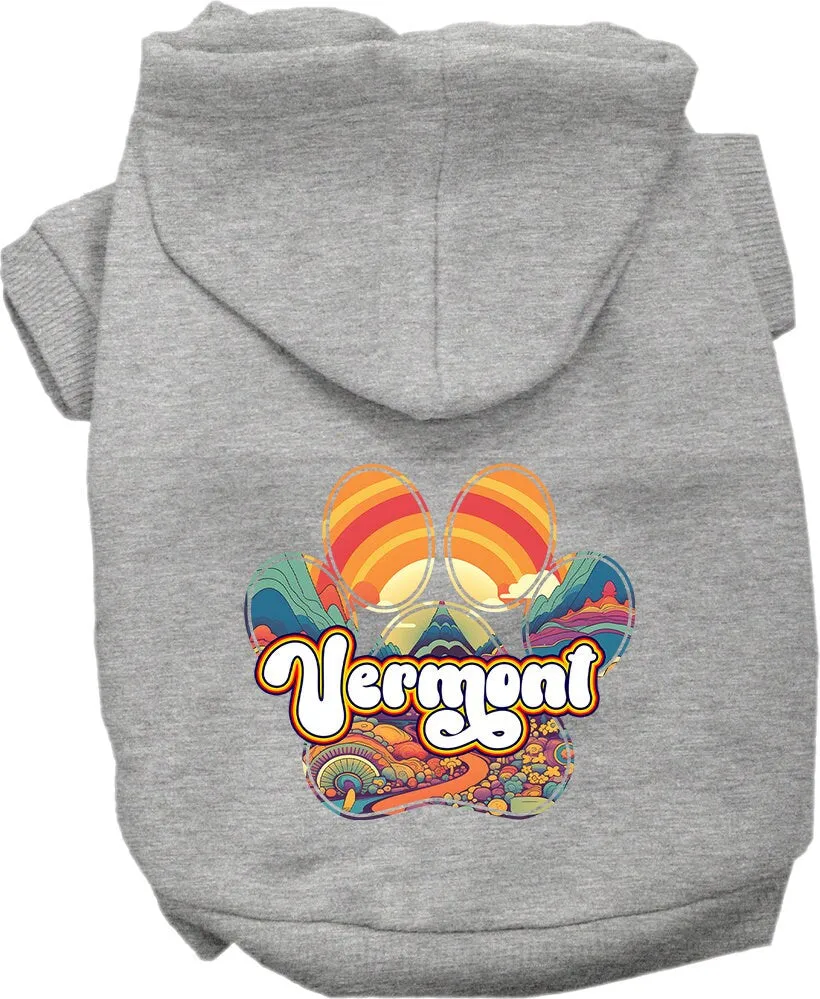 Pet Dog & Cat Screen Printed Hoodie for Medium to Large Pets (Sizes 2XL-6XL), "Vermont Groovy Summit"