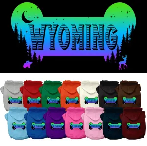 Pet Dog & Cat Screen Printed Hoodie for Medium to Large Pets (Sizes 2XL-6XL), "Wyoming Mountain Shades"