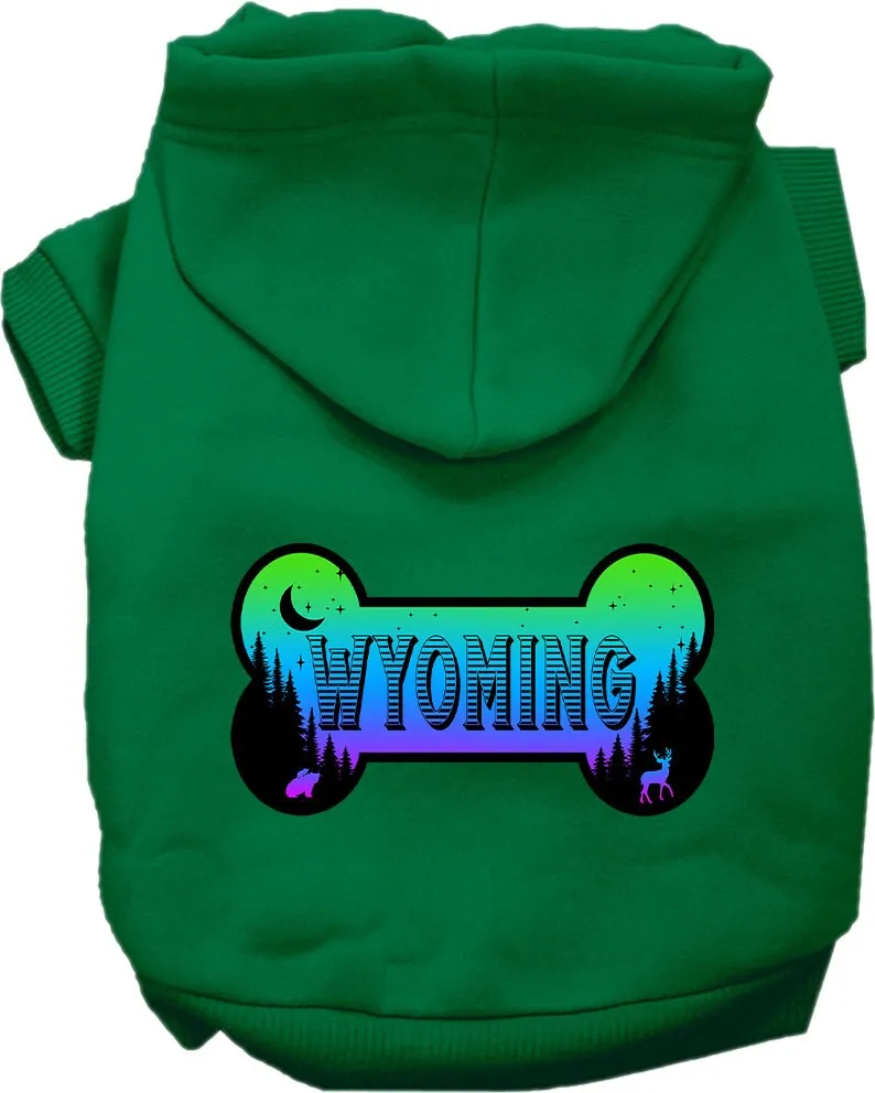 Pet Dog & Cat Screen Printed Hoodie for Medium to Large Pets (Sizes 2XL-6XL), "Wyoming Mountain Shades"