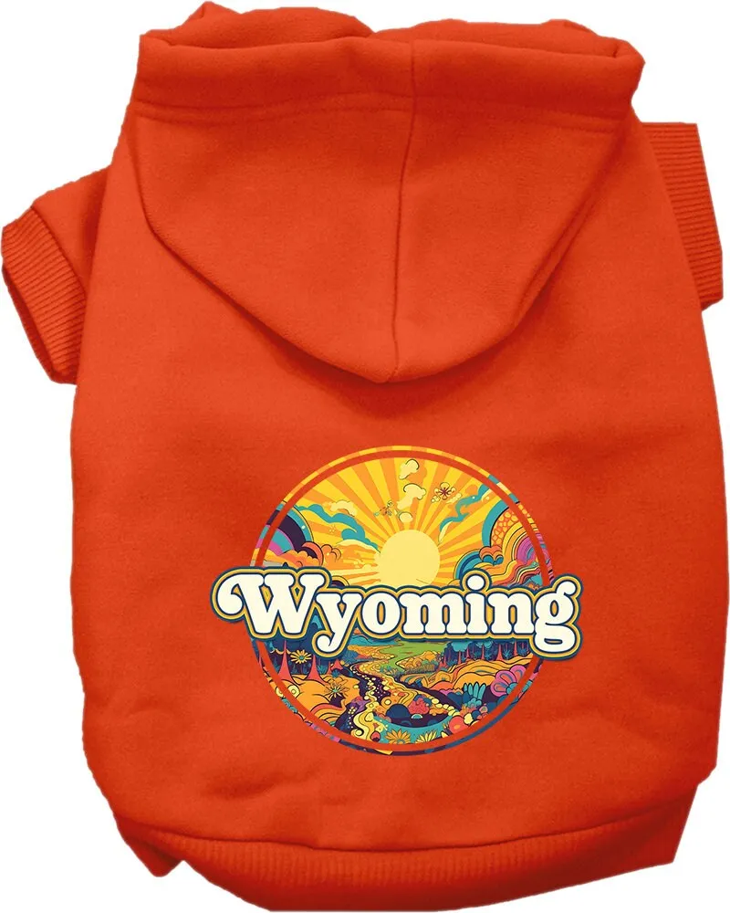 Pet Dog & Cat Screen Printed Hoodie for Medium to Large Pets (Sizes 2XL-6XL), "Wyoming Trippy Peaks"