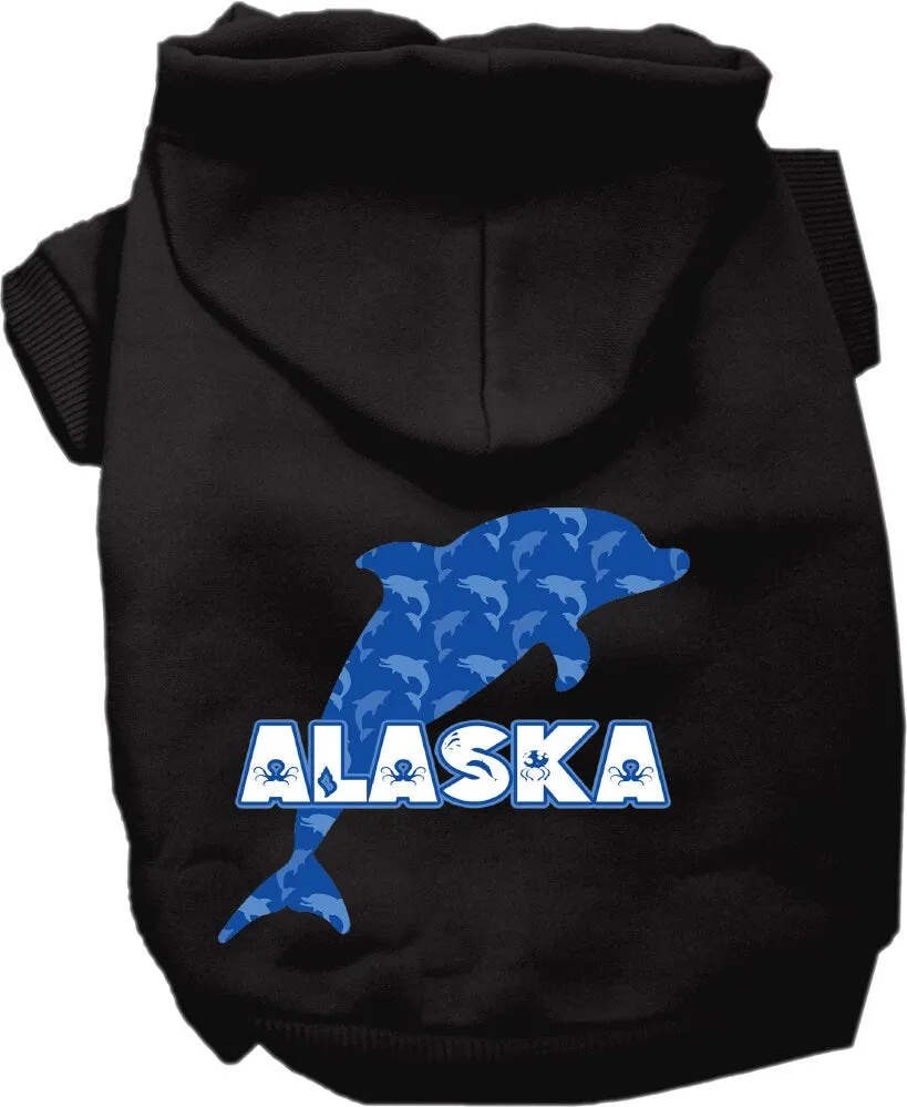 Pet Dog & Cat Screen Printed Hoodie for Small to Medium Pets (Sizes XS-XL), "Alaska Blue Dolphins"