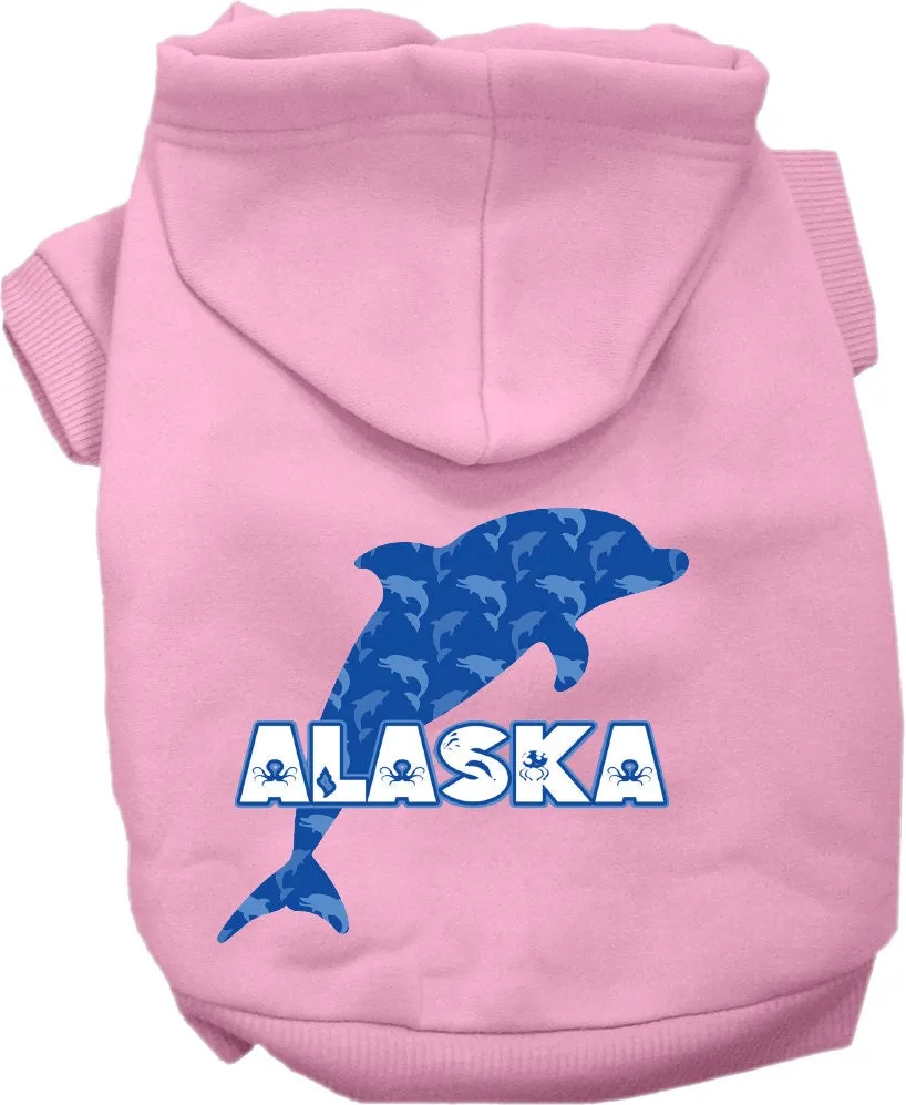 Pet Dog & Cat Screen Printed Hoodie for Small to Medium Pets (Sizes XS-XL), "Alaska Blue Dolphins"