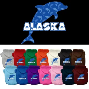 Pet Dog & Cat Screen Printed Hoodie for Small to Medium Pets (Sizes XS-XL), "Alaska Blue Dolphins"