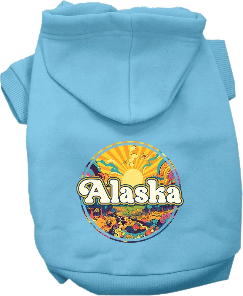 Pet Dog & Cat Screen Printed Hoodie for Small to Medium Pets (Sizes XS-XL), "Alaska Trippy Peaks"