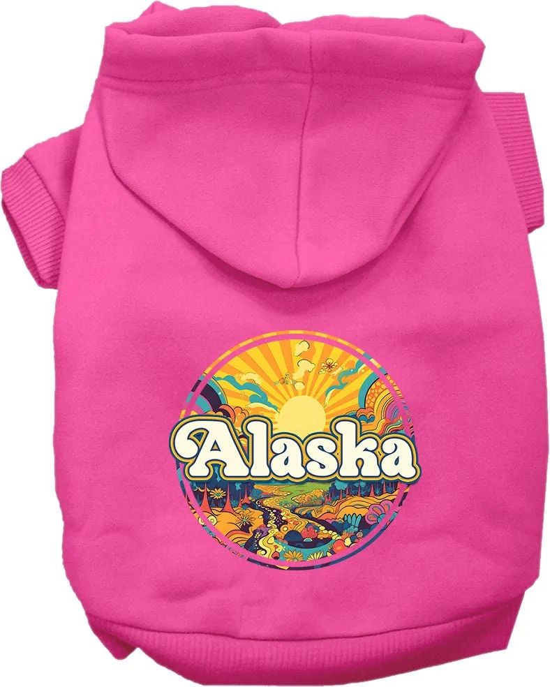 Pet Dog & Cat Screen Printed Hoodie for Small to Medium Pets (Sizes XS-XL), "Alaska Trippy Peaks"