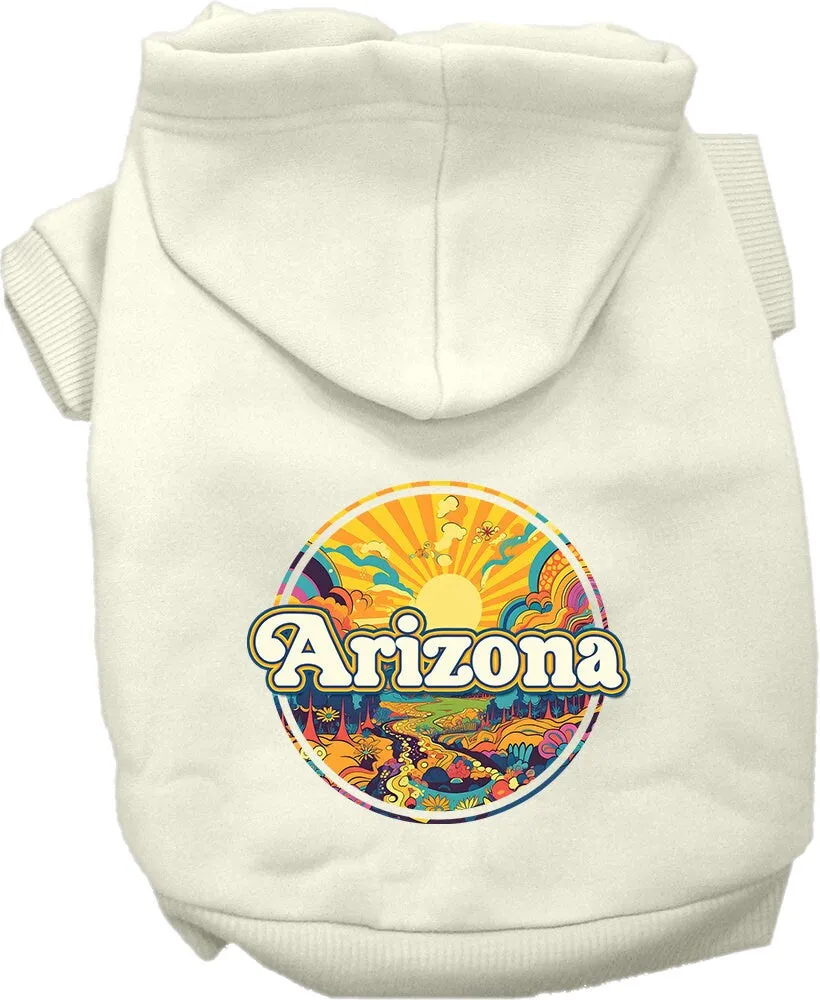 Pet Dog & Cat Screen Printed Hoodie for Small to Medium Pets (Sizes XS-XL), "Arizona Trippy Peaks"