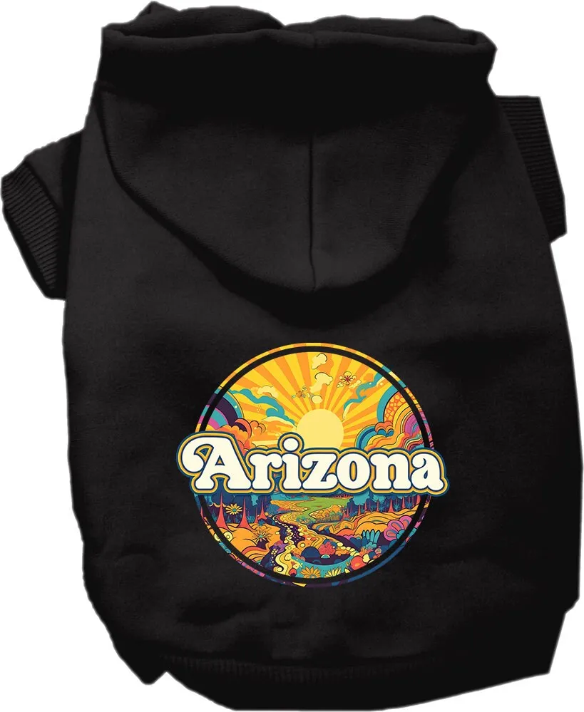 Pet Dog & Cat Screen Printed Hoodie for Small to Medium Pets (Sizes XS-XL), "Arizona Trippy Peaks"