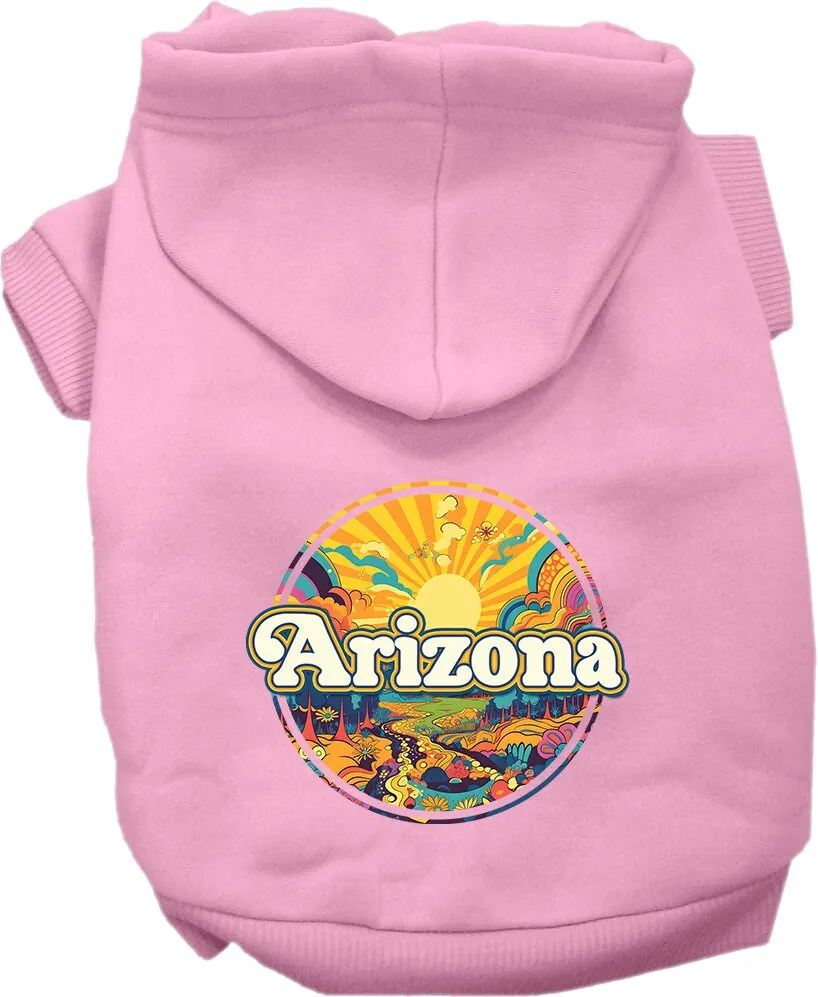 Pet Dog & Cat Screen Printed Hoodie for Small to Medium Pets (Sizes XS-XL), "Arizona Trippy Peaks"