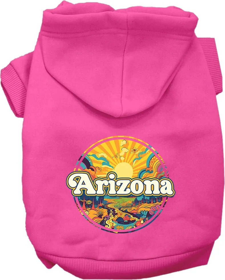 Pet Dog & Cat Screen Printed Hoodie for Small to Medium Pets (Sizes XS-XL), "Arizona Trippy Peaks"