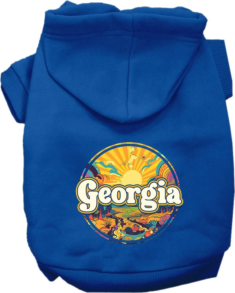 Pet Dog & Cat Screen Printed Hoodie for Small to Medium Pets (Sizes XS-XL), "Georgia Trippy Peaks"