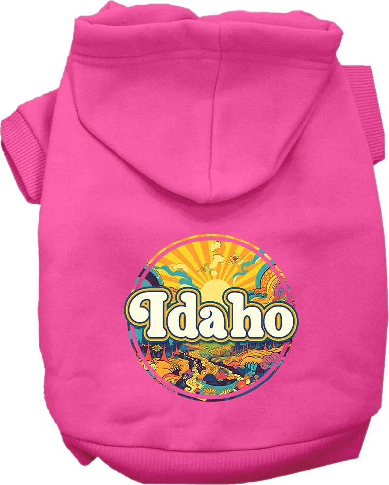 Pet Dog & Cat Screen Printed Hoodie for Small to Medium Pets (Sizes XS-XL), "Idaho Trippy Peaks"