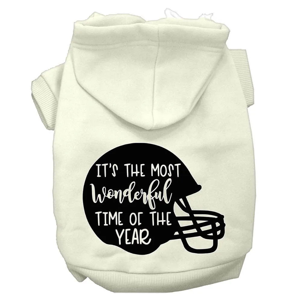 Pet, Dog and Cat Hoodie Screen Printed, "It's The Most Wonderful Time Of The Year (Football)"