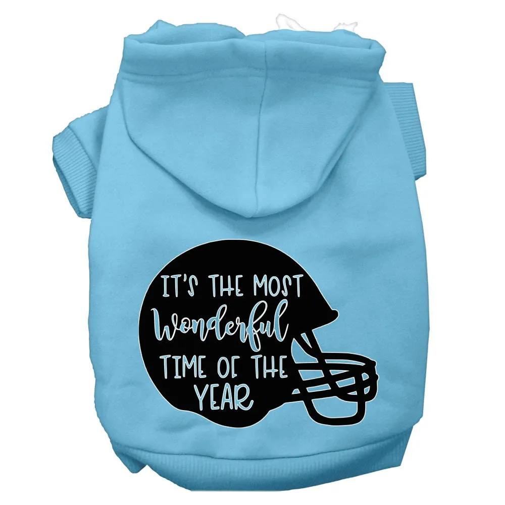 Pet, Dog and Cat Hoodie Screen Printed, "It's The Most Wonderful Time Of The Year (Football)"