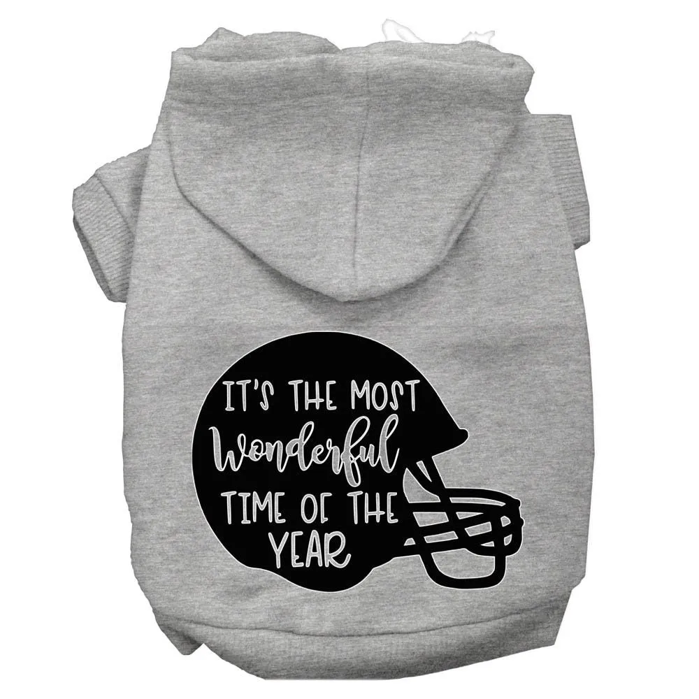 Pet, Dog and Cat Hoodie Screen Printed, "It's The Most Wonderful Time Of The Year (Football)"