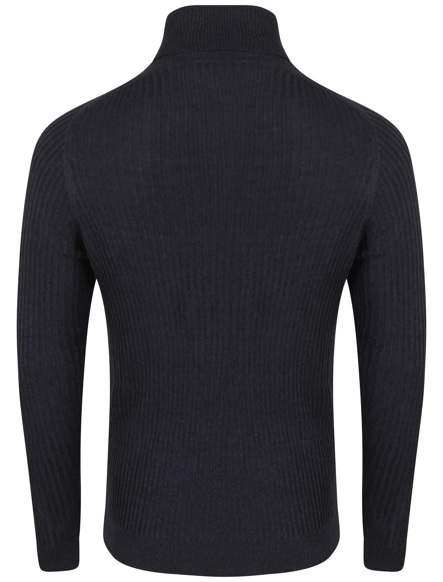 Peyroux Ribbed Roll Neck Jumper in Blue - Dissident