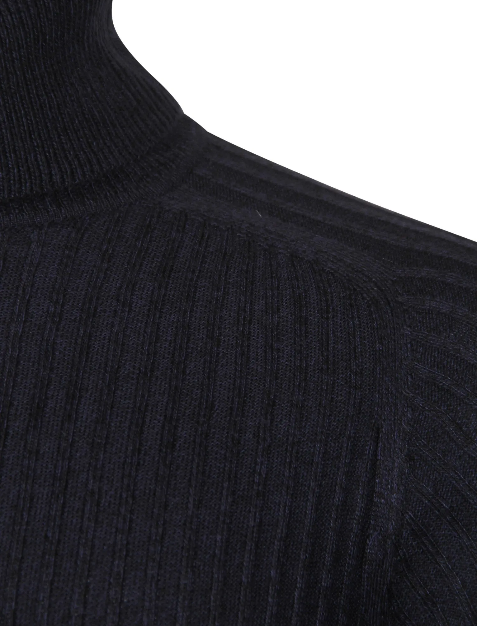 Peyroux Ribbed Roll Neck Jumper in Blue - Dissident