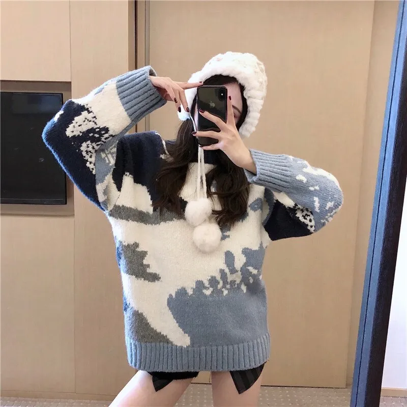 Print Casual Sweater Women Pullover Autumn