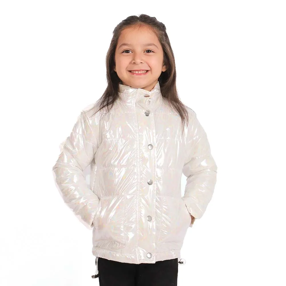 Puff Jacket For Girls - White