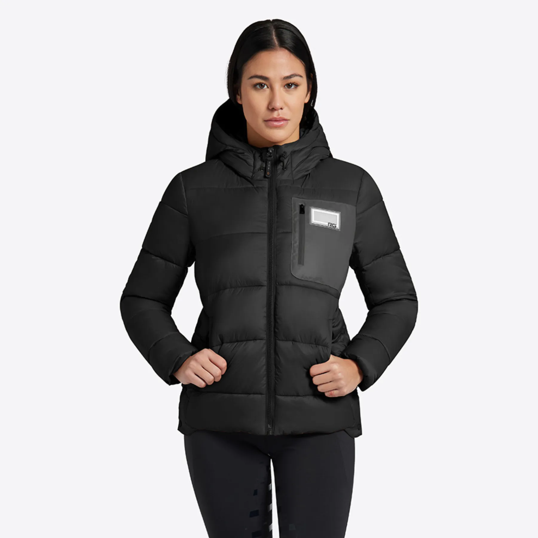 RG Nylon Quilted Hooded Puffer Jacket