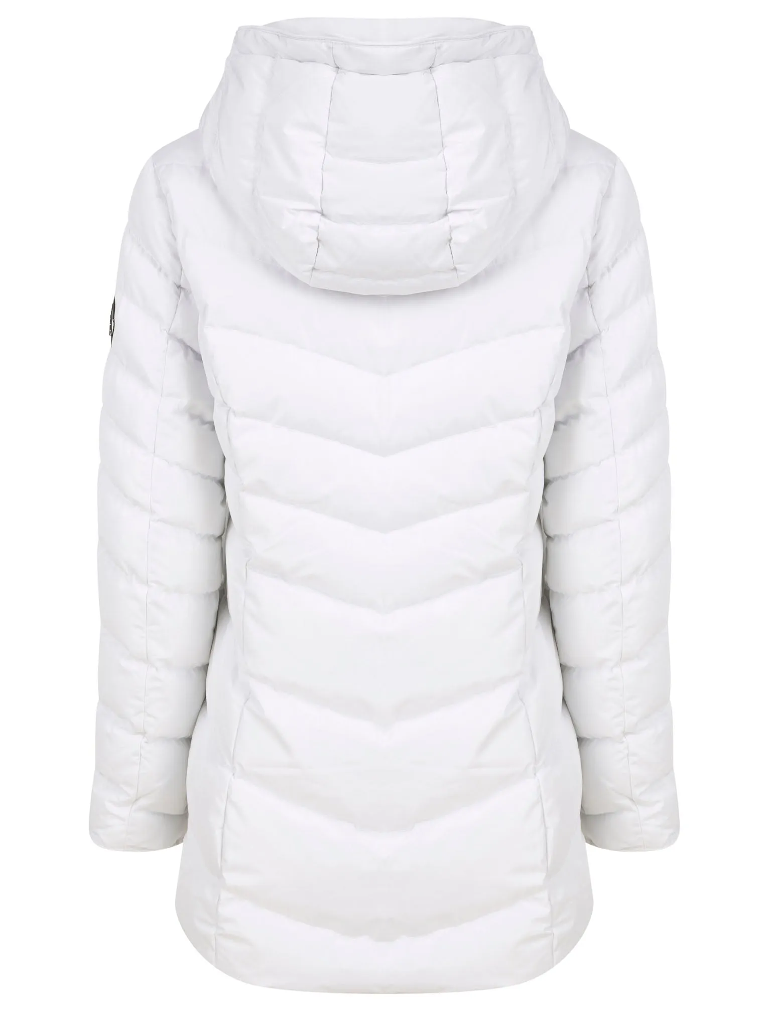 Safflower 2 Longline Quilted Puffer Coat with Hood In White - Tokyo Laundry