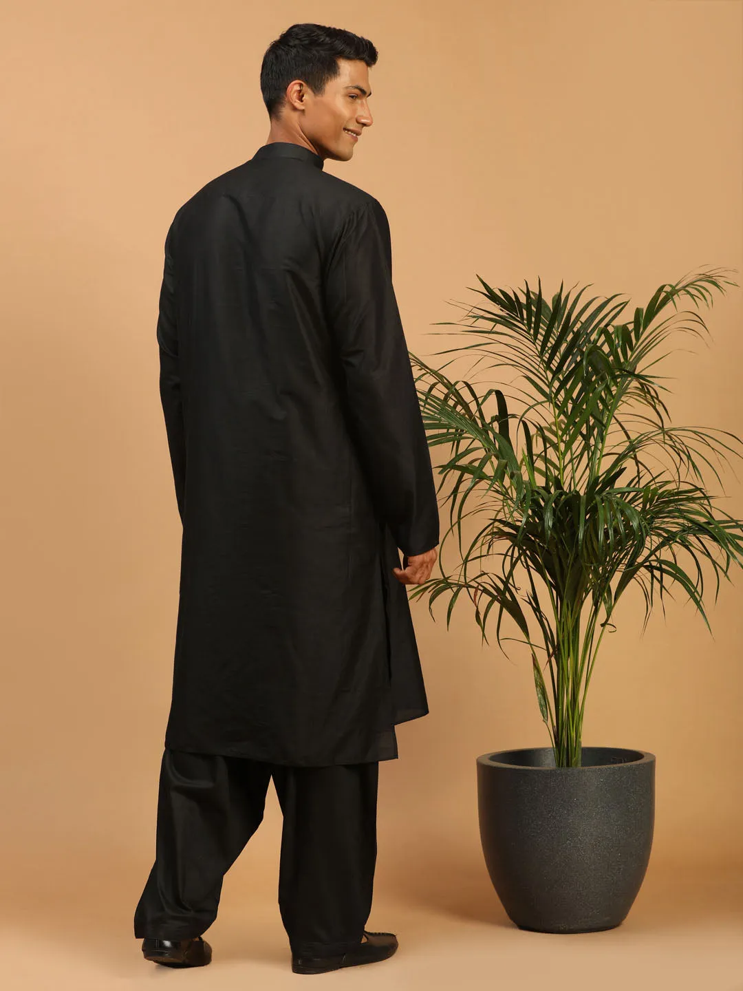 Vastramay Black Viscose Kurta Patiala Set