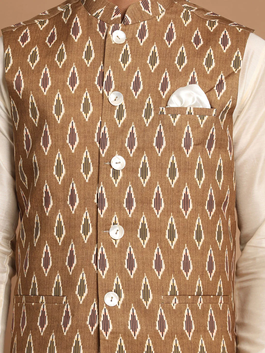 VASTRAMAY Men's Multicolor Nehru Jacket Set