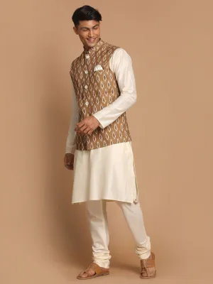 VASTRAMAY Men's Multicolor Nehru Jacket Set