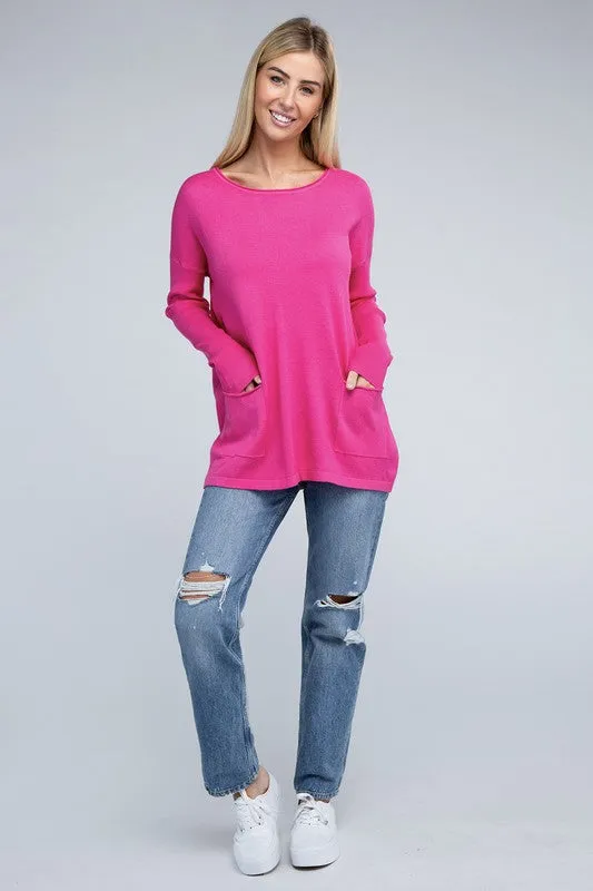 Viscose Front Pocket Sweater