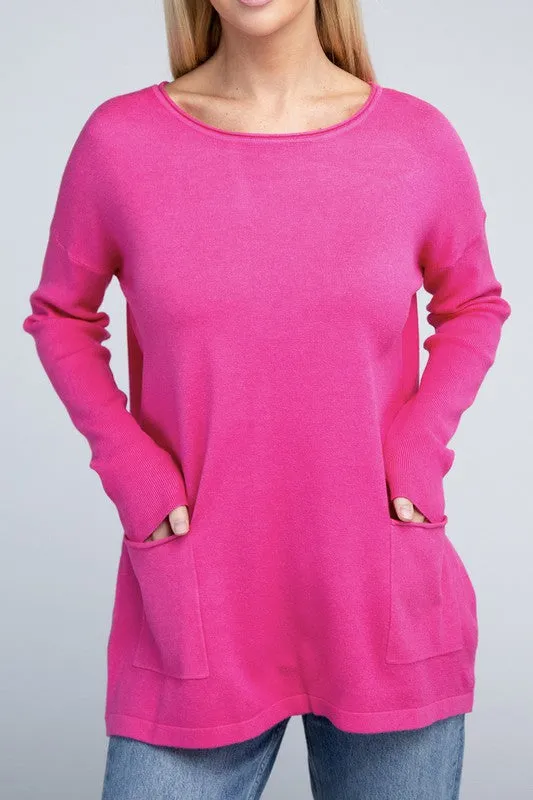 Viscose Front Pocket Sweater