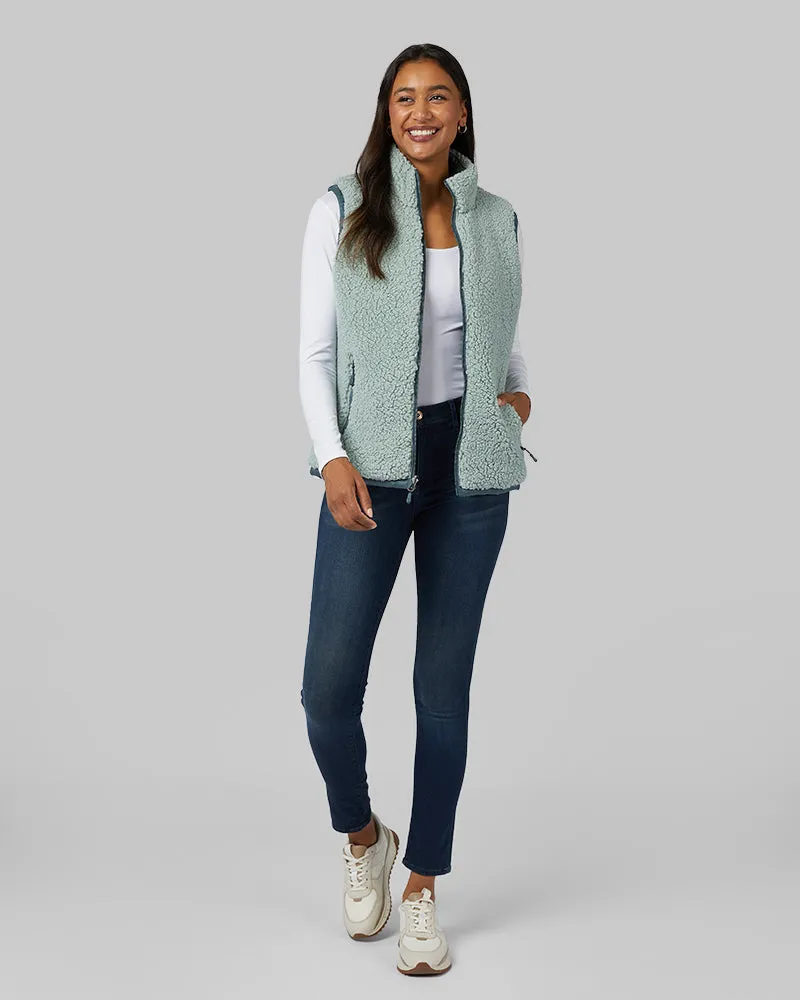 WOMEN'S REVERSIBLE SHERPA-LINED VEST