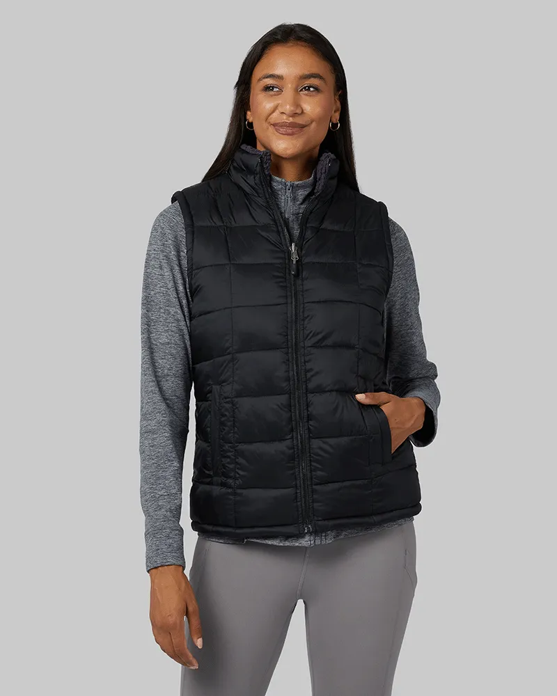 WOMEN'S REVERSIBLE SHERPA-LINED VEST