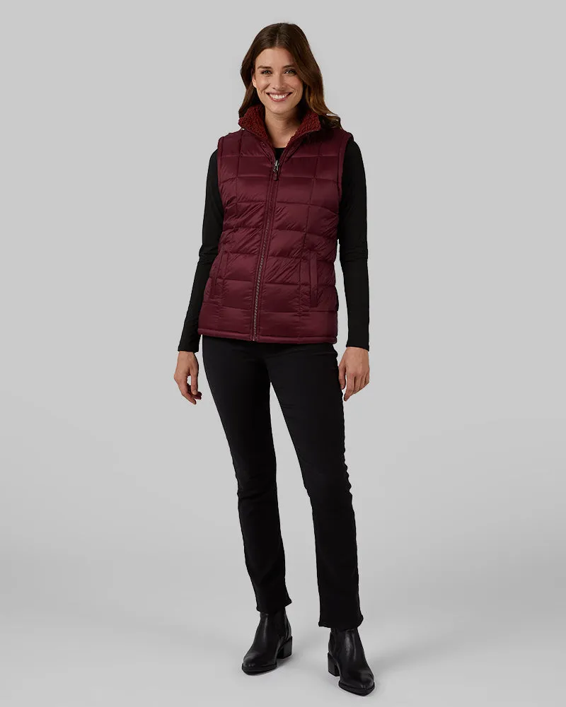 WOMEN'S REVERSIBLE SHERPA-LINED VEST