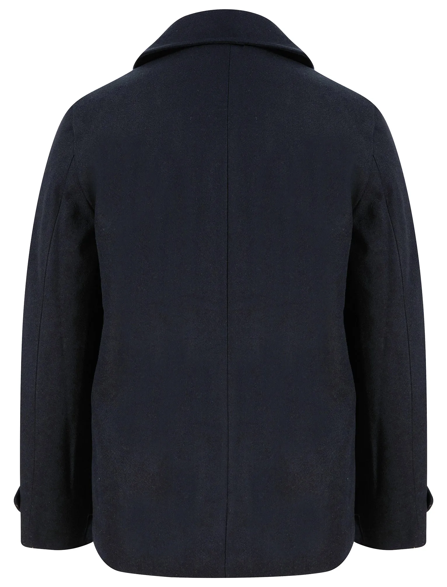 Zemu Double Breasted Wool Look Pea Coat with Quilted Mock Insert in Navy - Tokyo Laundry